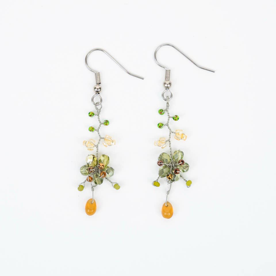 Wire Flower Earrings