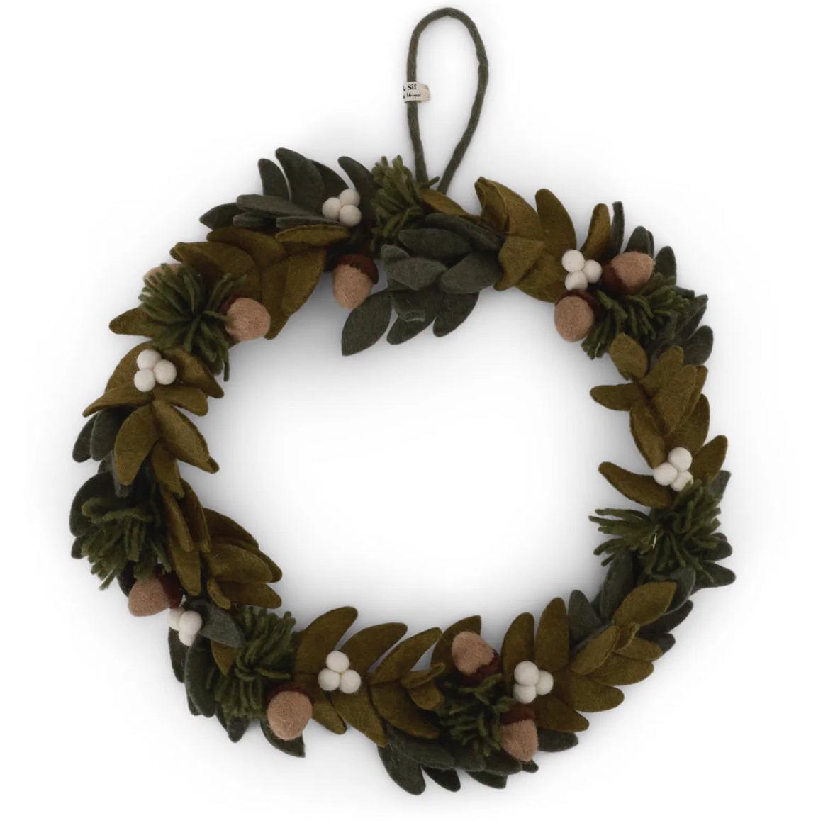 Wreath with White Berries and Acorns (Local Pickup/Local Delivery Only)