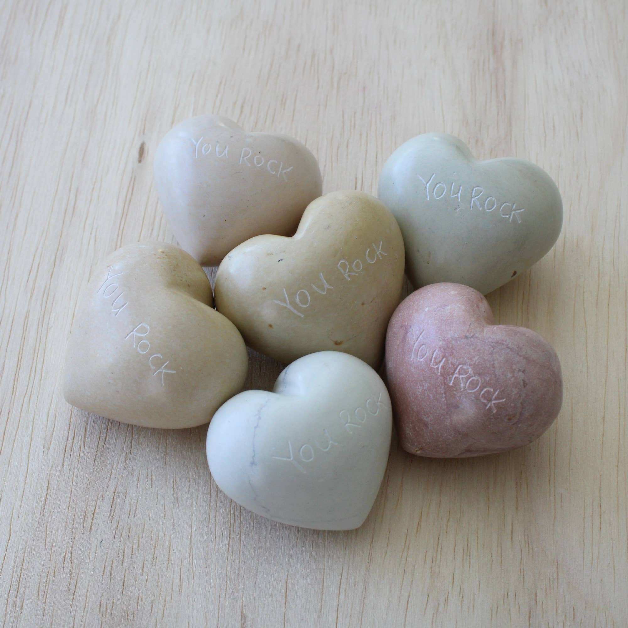 “You Rock” Soapstone Heart- Sold Individually