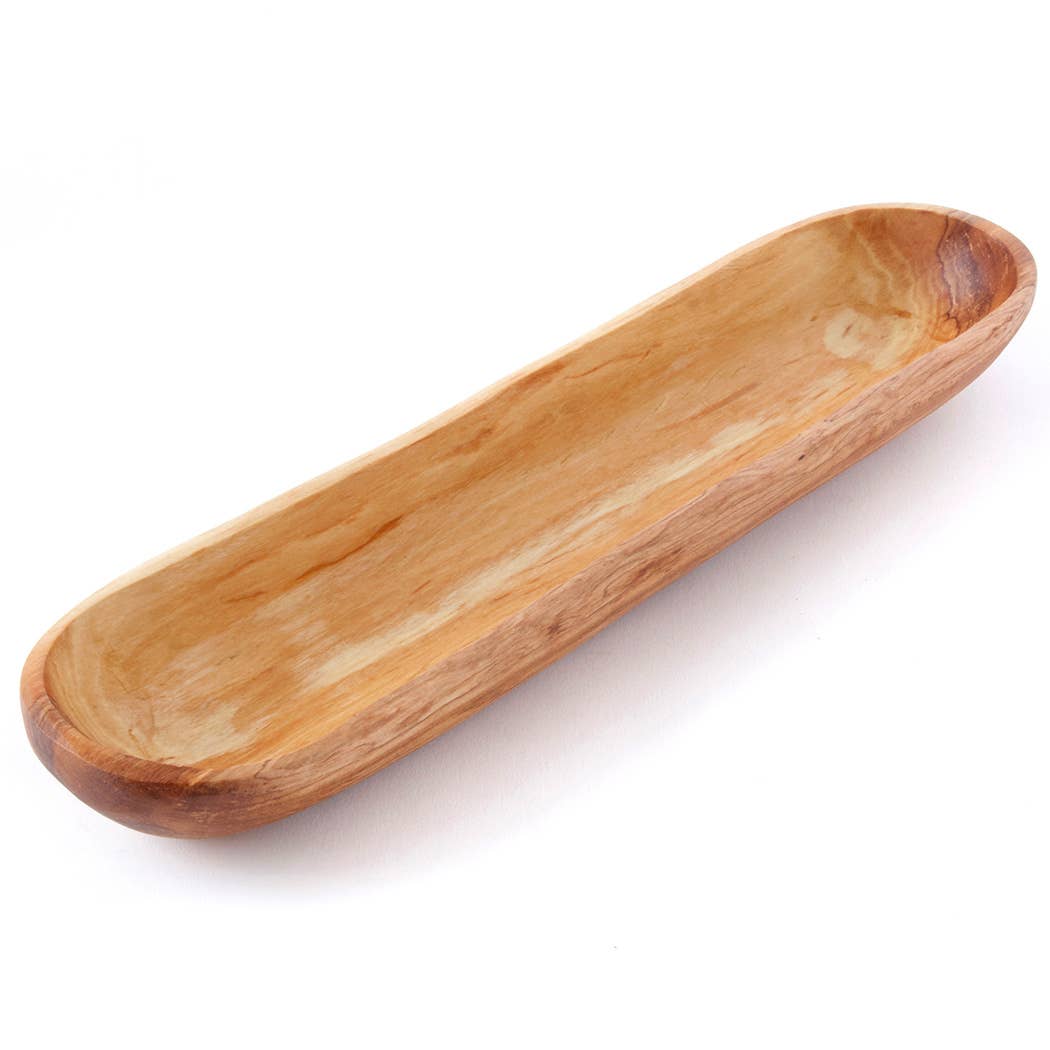 12" Plain Olivewood Cracker Bowl