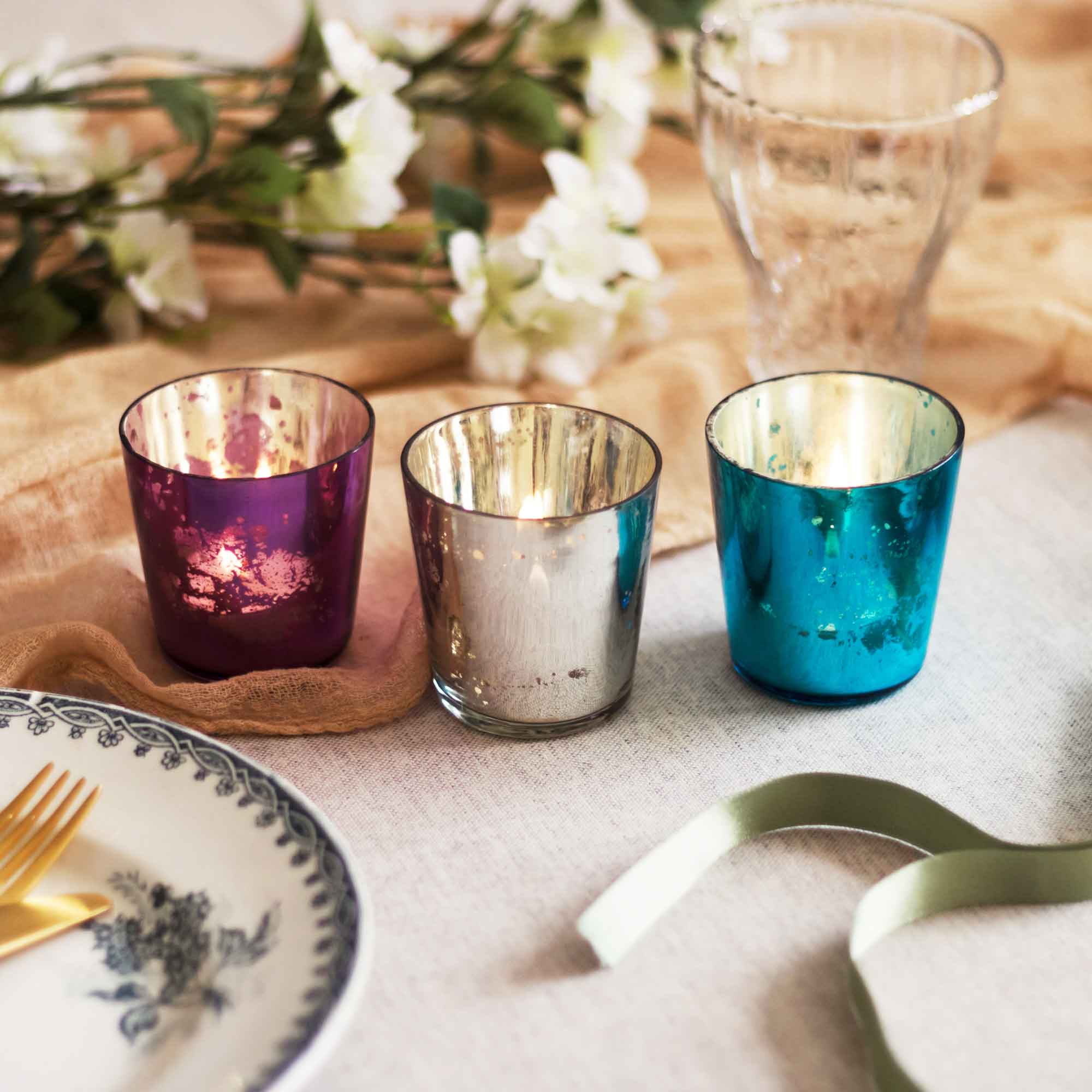 Colored Tea Light Glasses