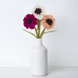 Felt Anemone Flower- Assorted Colors- Sold Individually