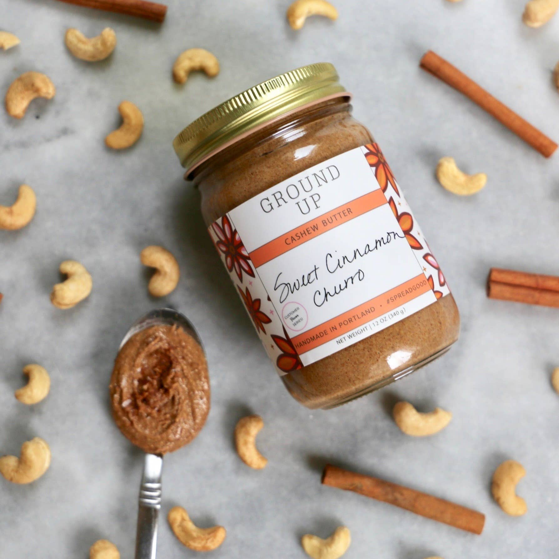 Sweet Cinnamon Churro Cashew Butter-12oz (*Local Pickup/Local Delivery Only)