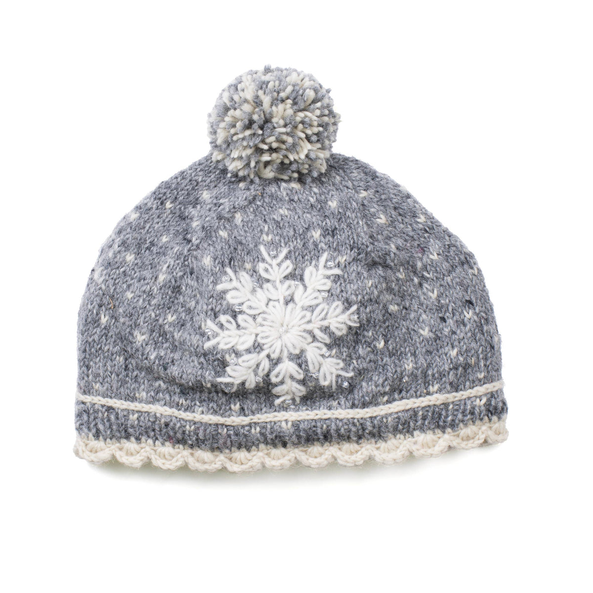 Anoushka Knit Wool Snowflake Hat- Assorted Colors