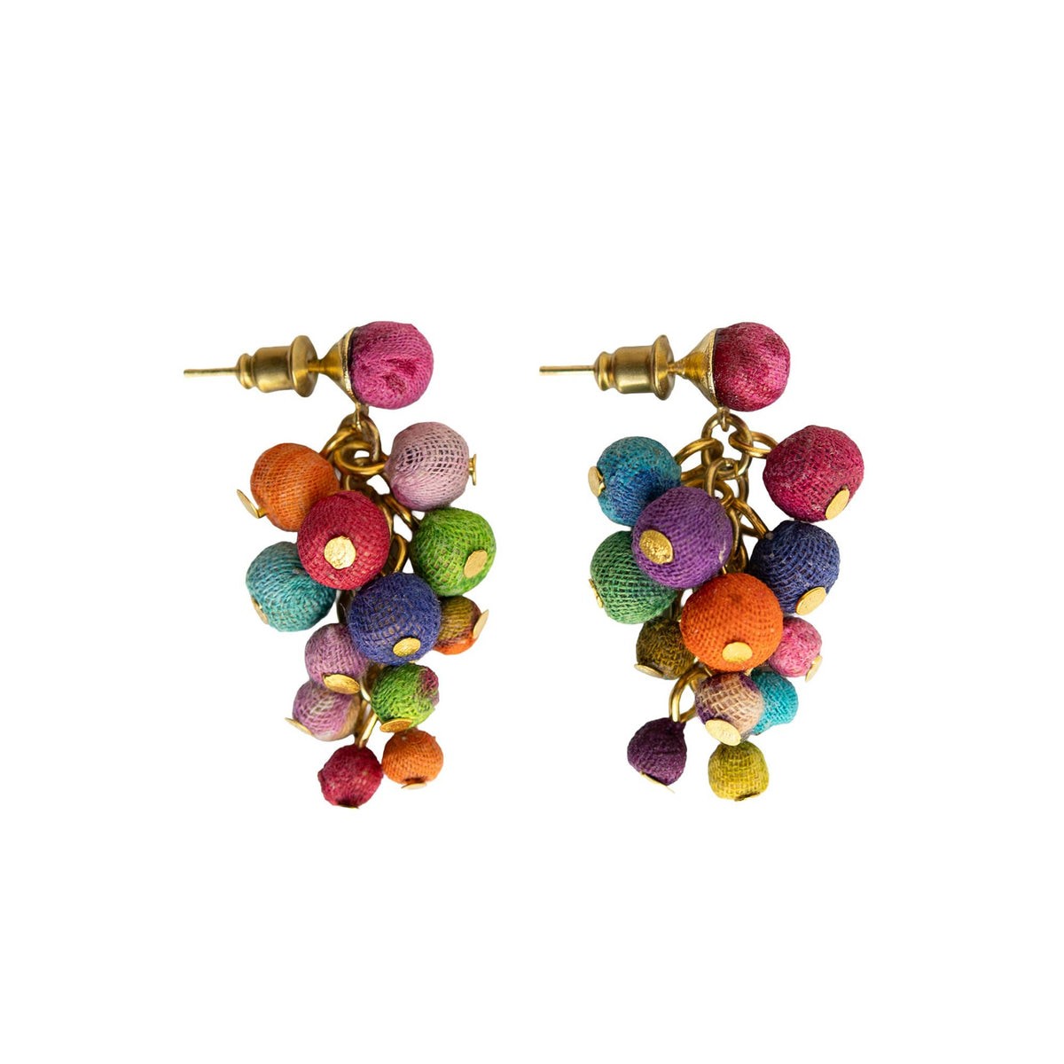 Clustered Kantha Post Earrings