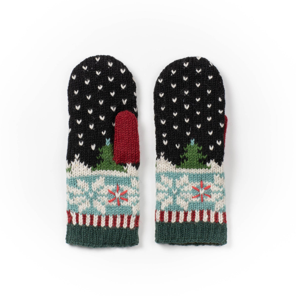 Noel Knit Wool Mittens- Assorted Colors