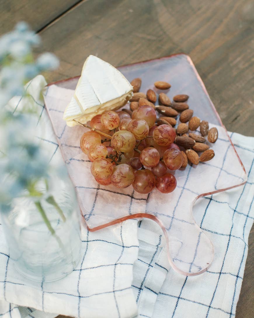 Handblown Hammered Glass Serving Board- Assorted Colors- Sold Individually (*Local Pickup/Local Delivery Only)