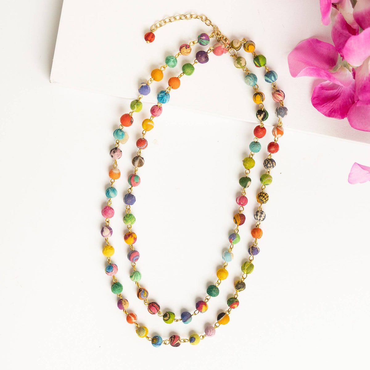 Fluid Kantha Long Necklace