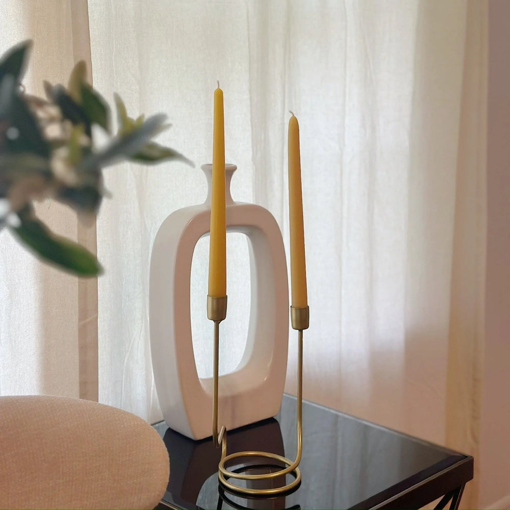 100% Beeswax Taper Candle- Set of 2- Assorted Colors