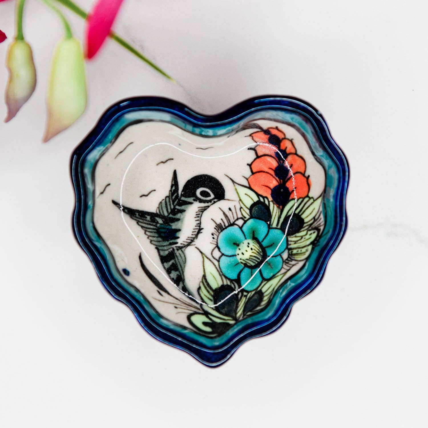 Wild Bird Heart Trinket Dish- Assorted Colors and Designs