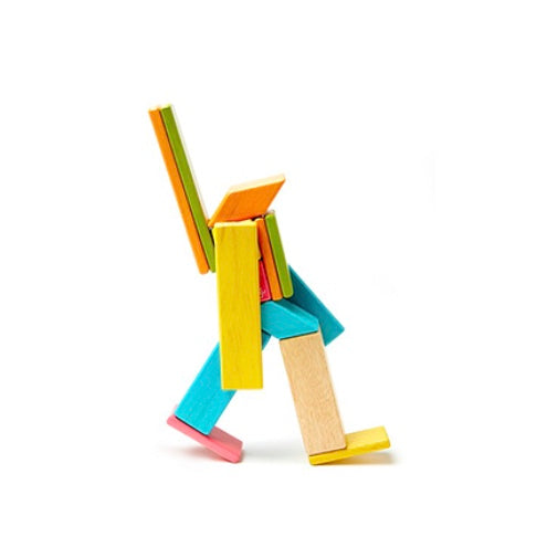 14 Piece Magnetic Wooden Block Set- Assorted Colors