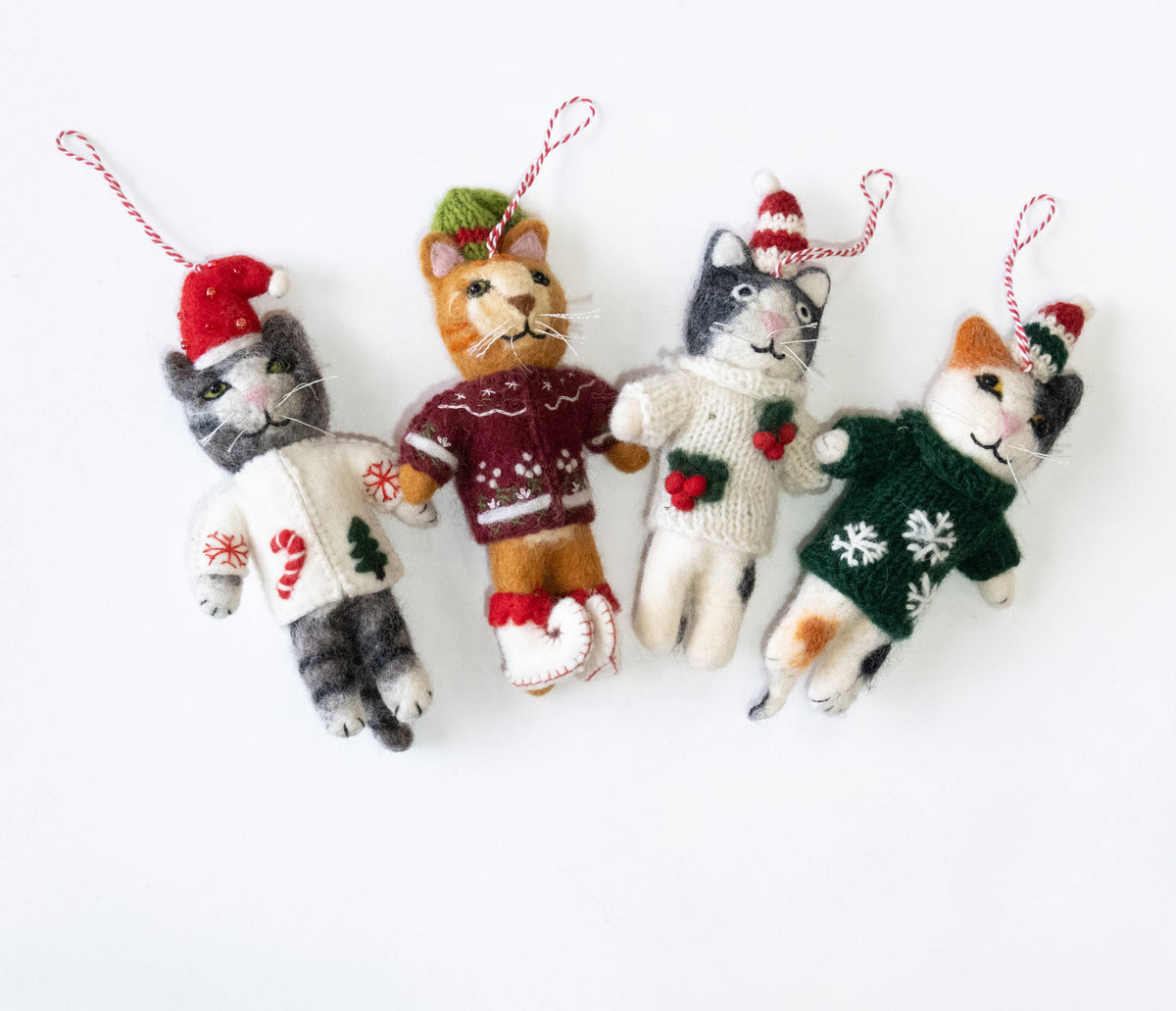 Cat in Sweater Ornament- Assorted Styles- Sold Individually