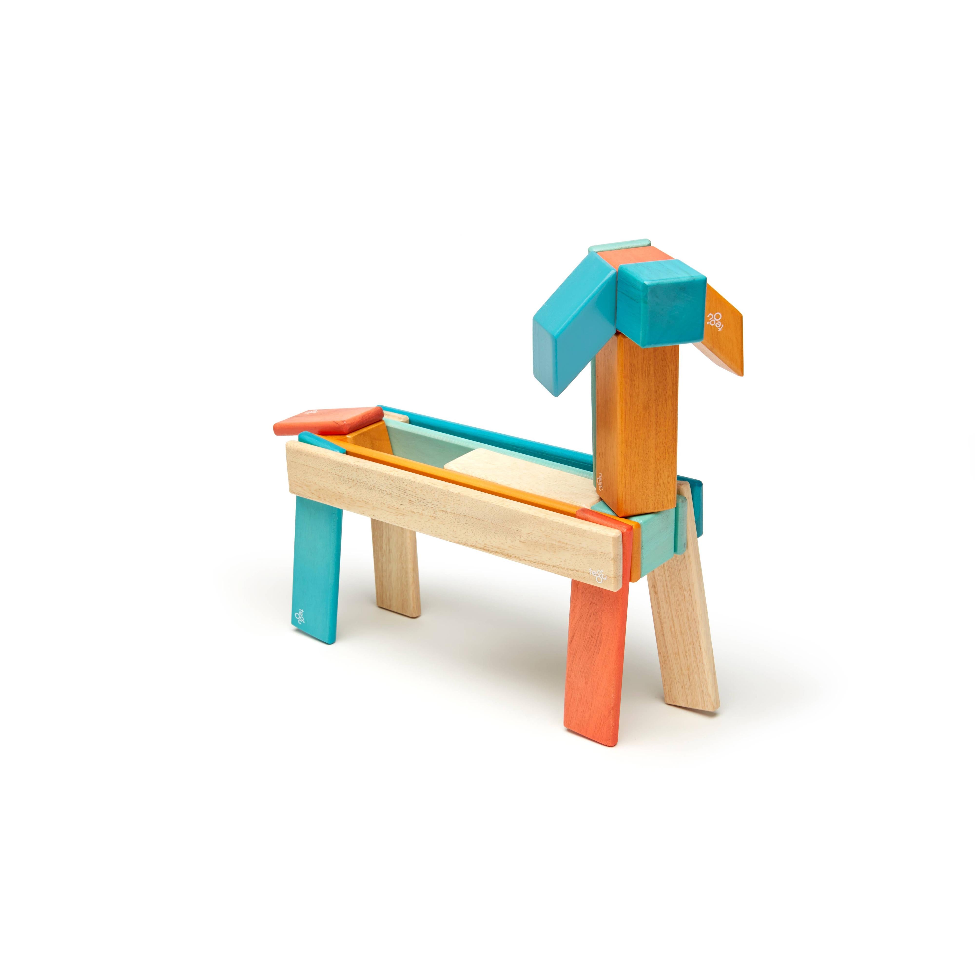24 Piece Magnetic Wooden Block Set- Sunset