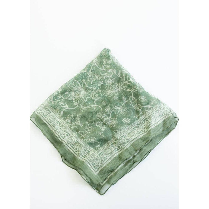 Sage Bloom Silk Scarf