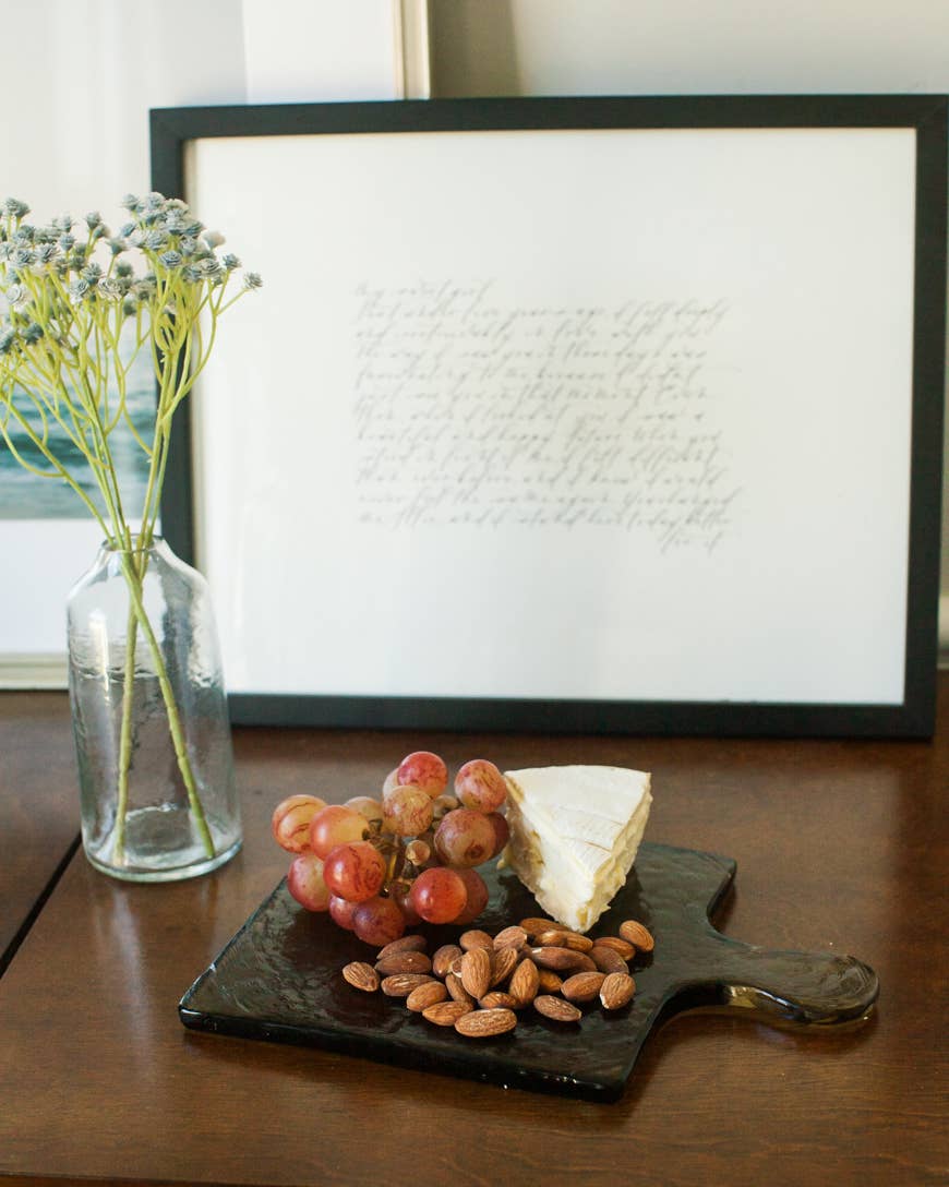 Handblown Hammered Glass Serving Board- Assorted Colors- Sold Individually (*Local Pickup/Local Delivery Only)