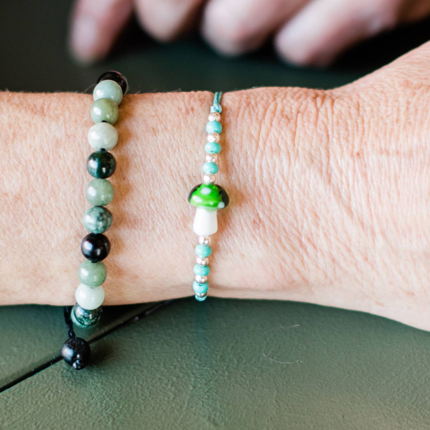 Mushroom Beaded String Bracelet- Assorted Colors and Styles