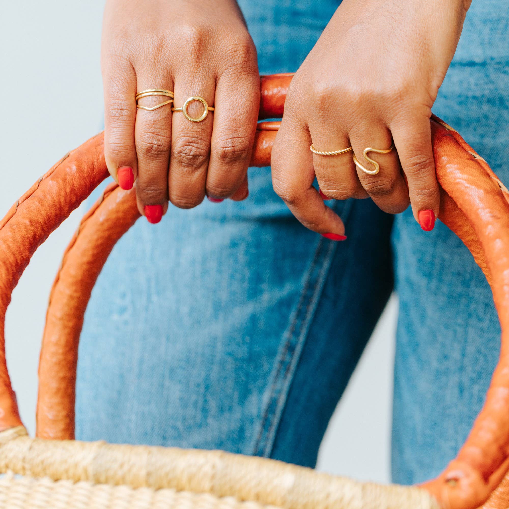 Squiggle Brass Ring- Assorted Sizes- Sold Individually
