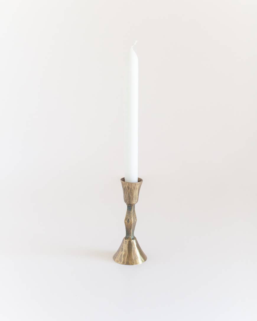 Low Diamond Hand-Forged Iron Candle Stand- Assorted Colors