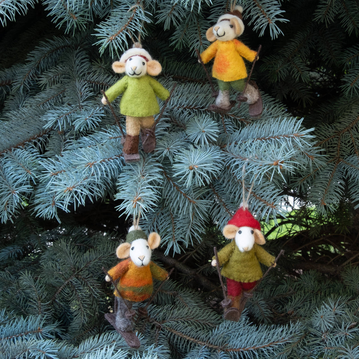 Mouse on Skis Ornament- Assorted Styles- Sold Individually
