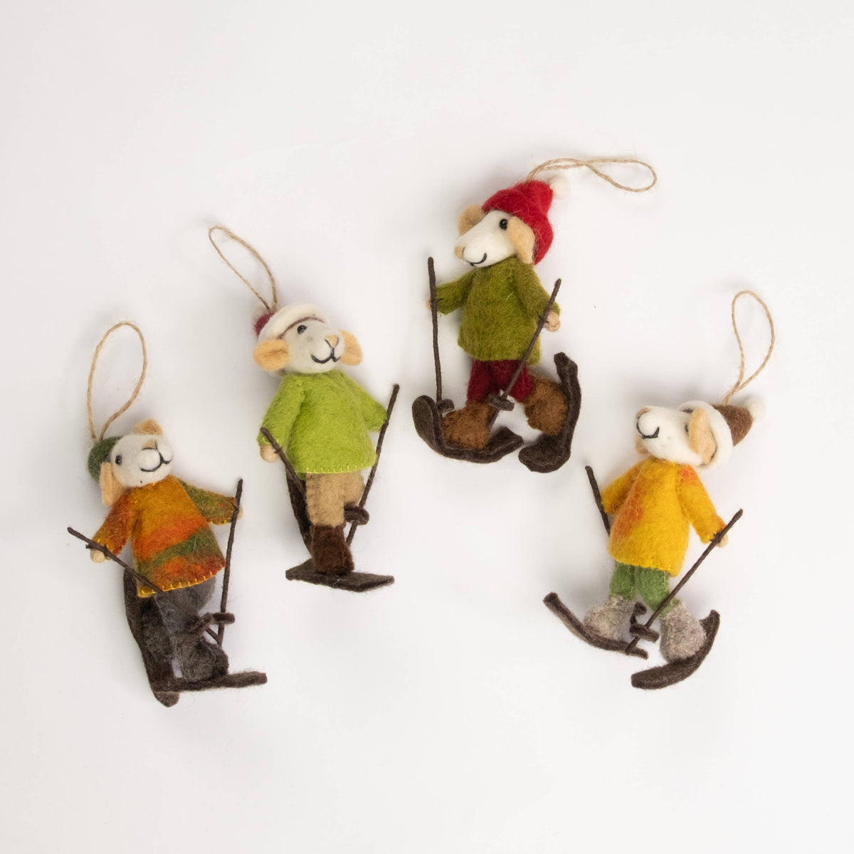 Mouse on Skis Ornament- Assorted Styles- Sold Individually