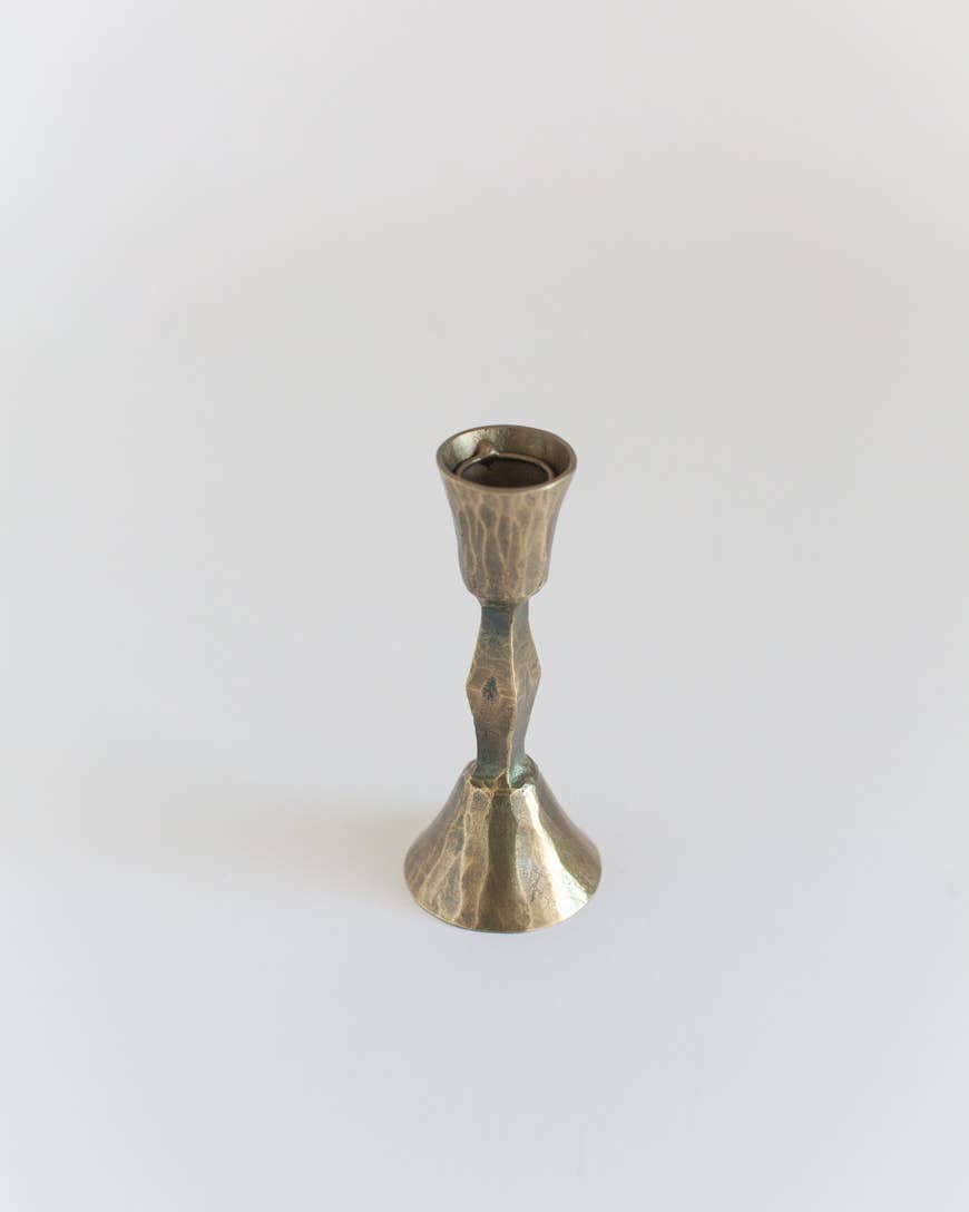 Low Diamond Hand-Forged Iron Candle Stand- Assorted Colors