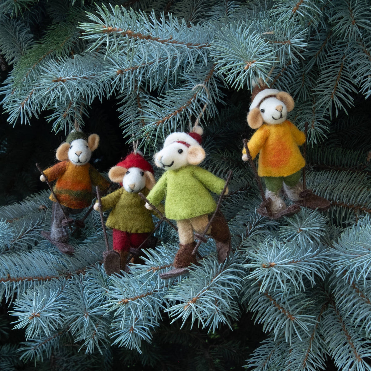 Mouse on Skis Ornament- Assorted Styles- Sold Individually
