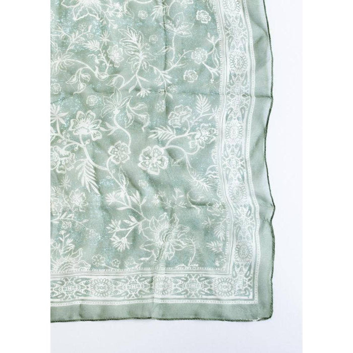 Sage Bloom Silk Scarf