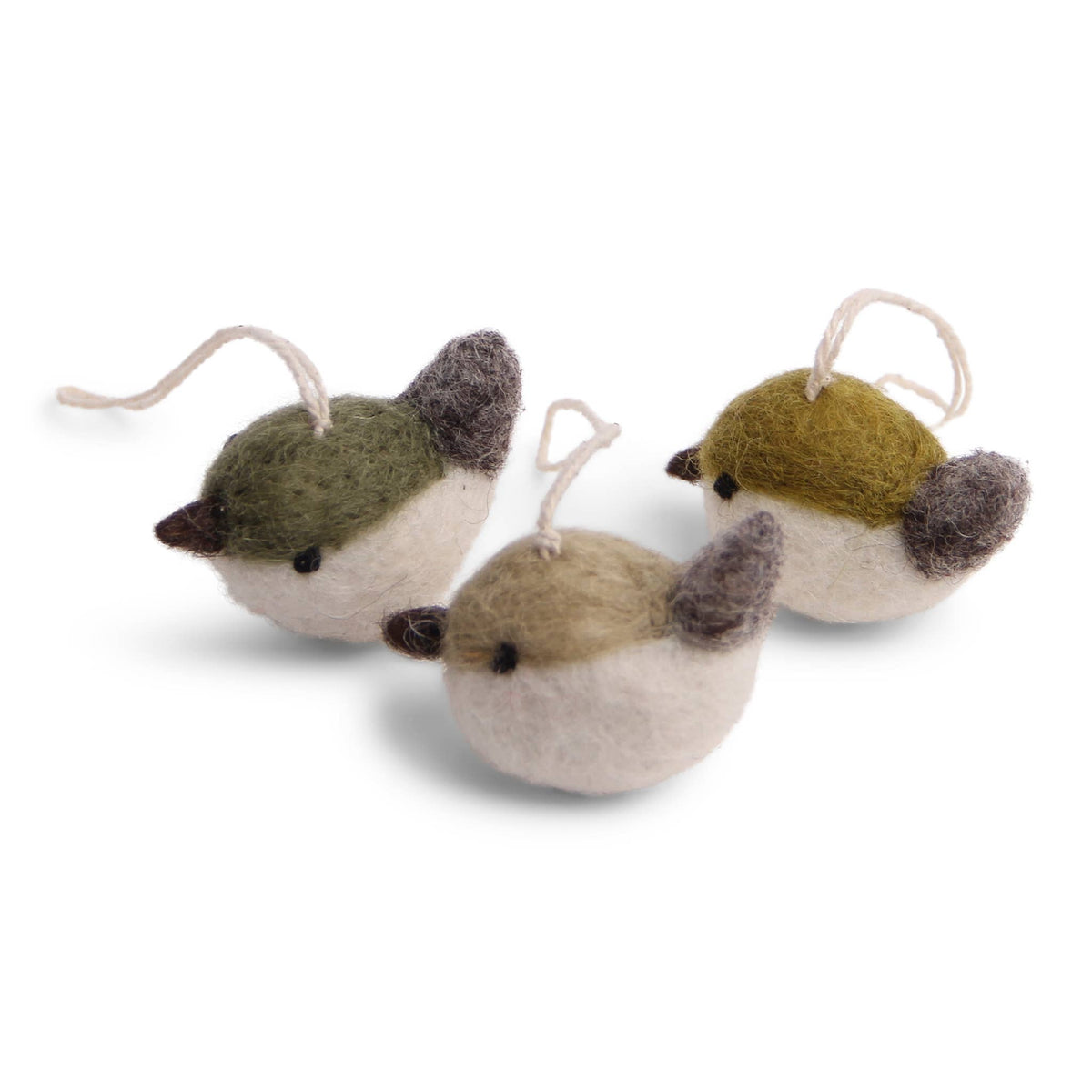 Felt Mini Bird Ornament- Assorted Greens- Sold Individually