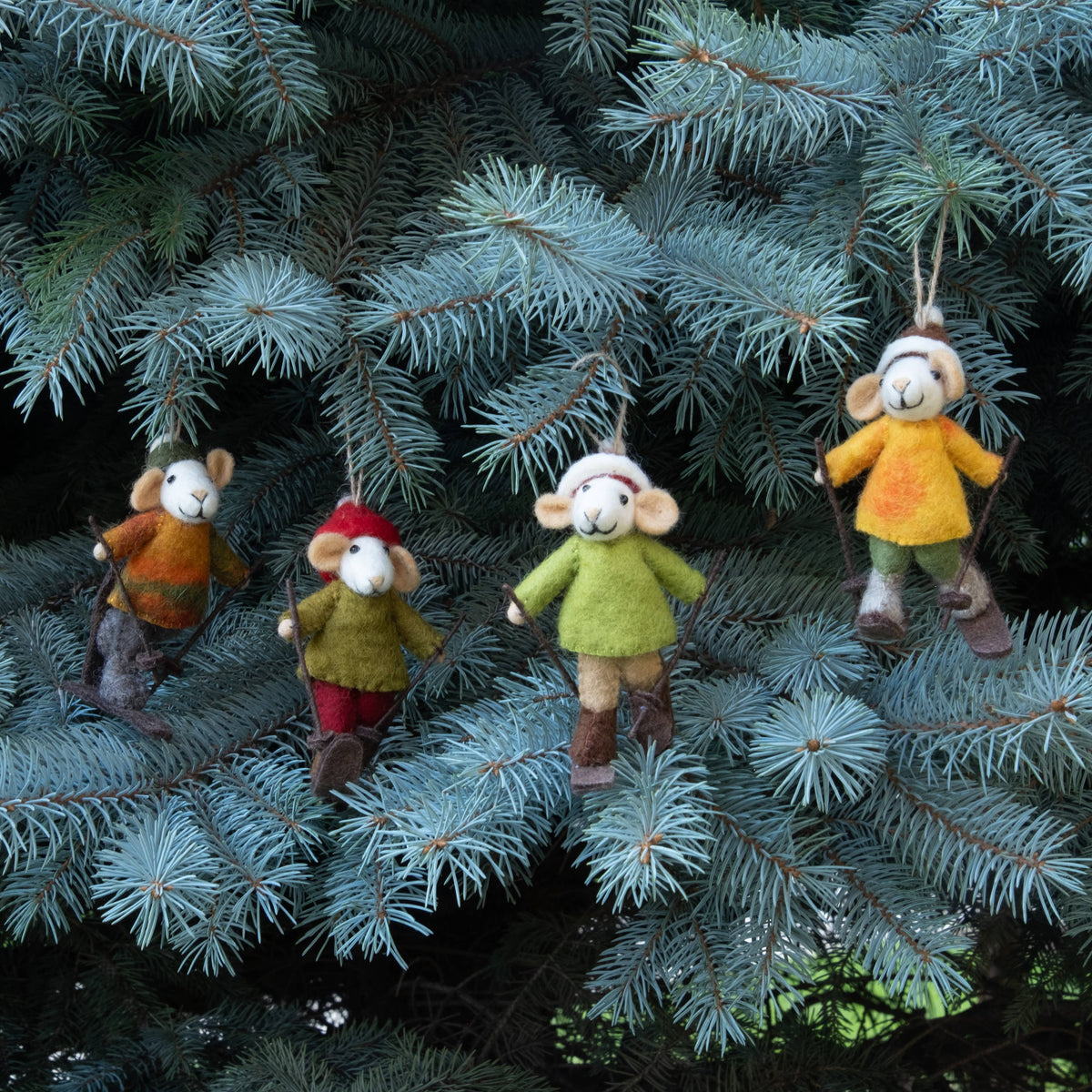 Mouse on Skis Ornament- Assorted Styles- Sold Individually
