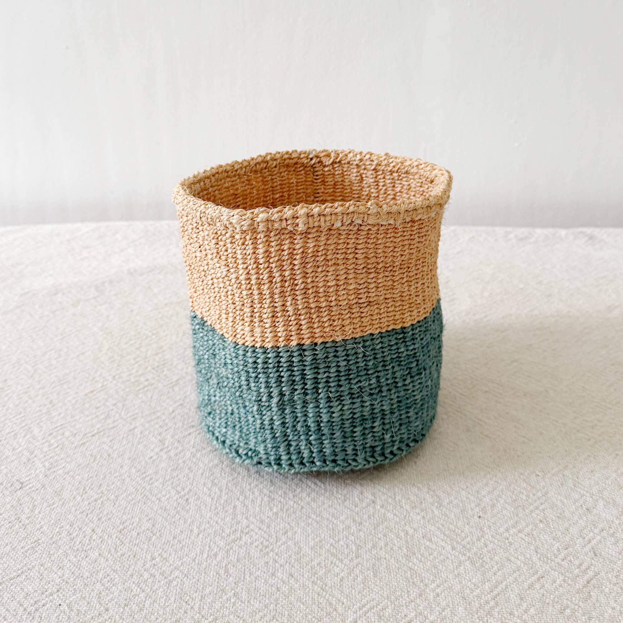 Aquamarine Sisal Basket (6”x 6”)