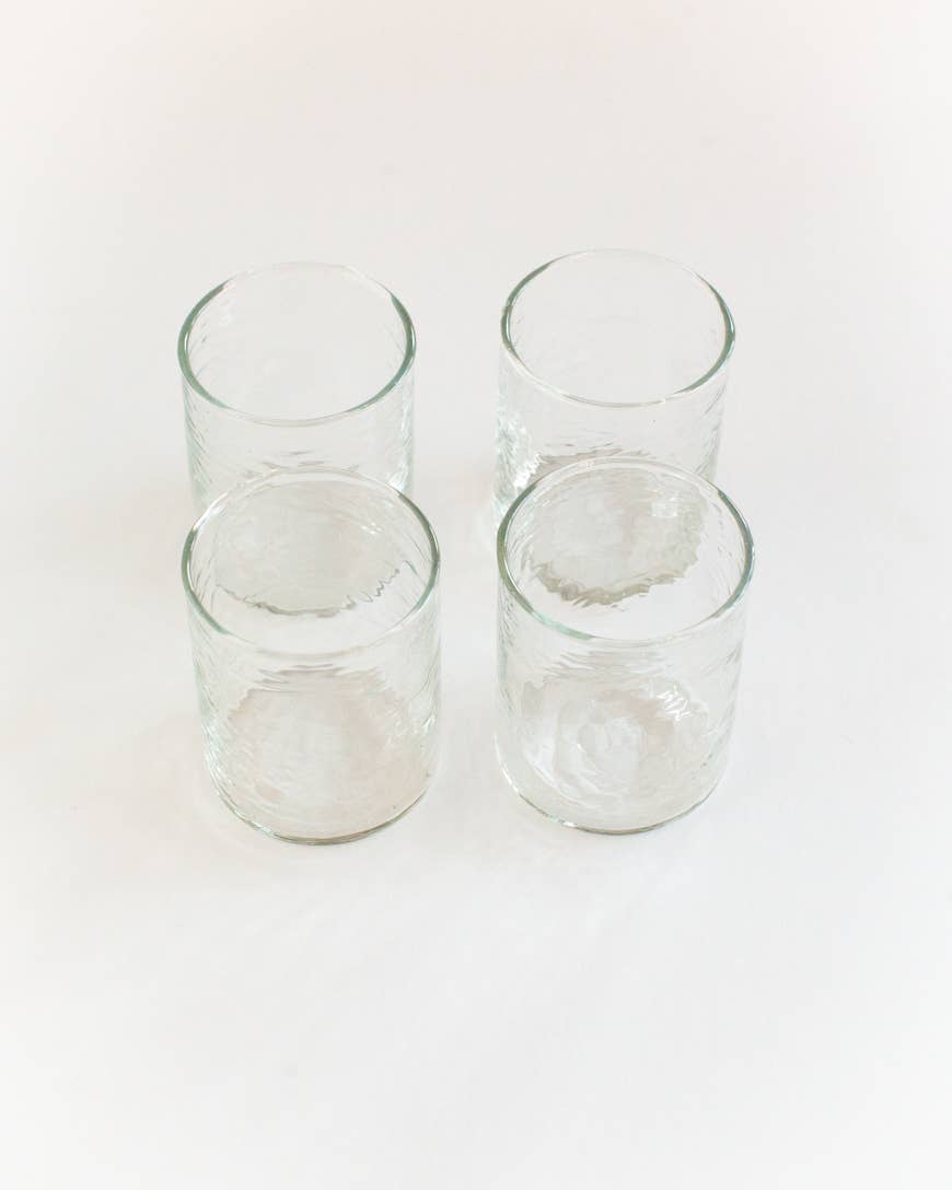 Handblown Hammered Drinking Glass- Assorted Colors-Sold Individually