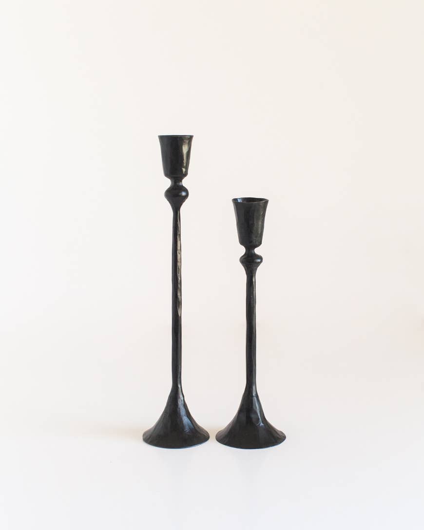 Gemini Hand-Forged Iron Candle Stands- Assorted Colors/Sizes- Sold Individually