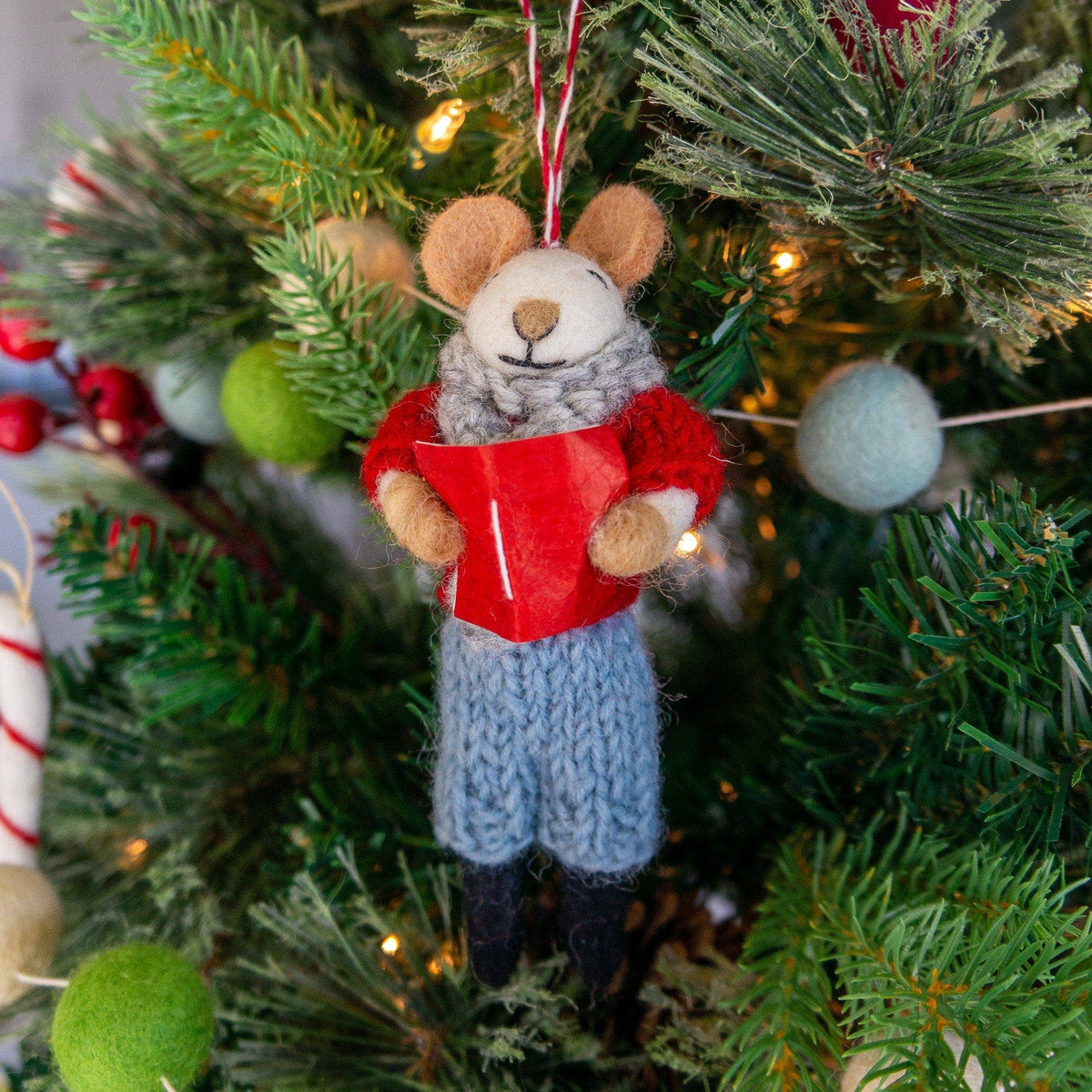 Felt Wool Mouse Ornaments- Assorted Styles- Sold Individually
