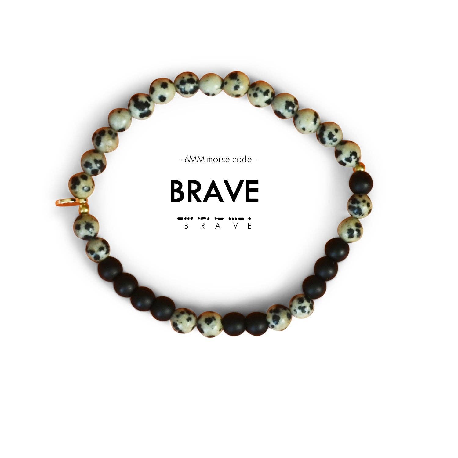 6mm Morse Code Bracelet Extended | BRAVE