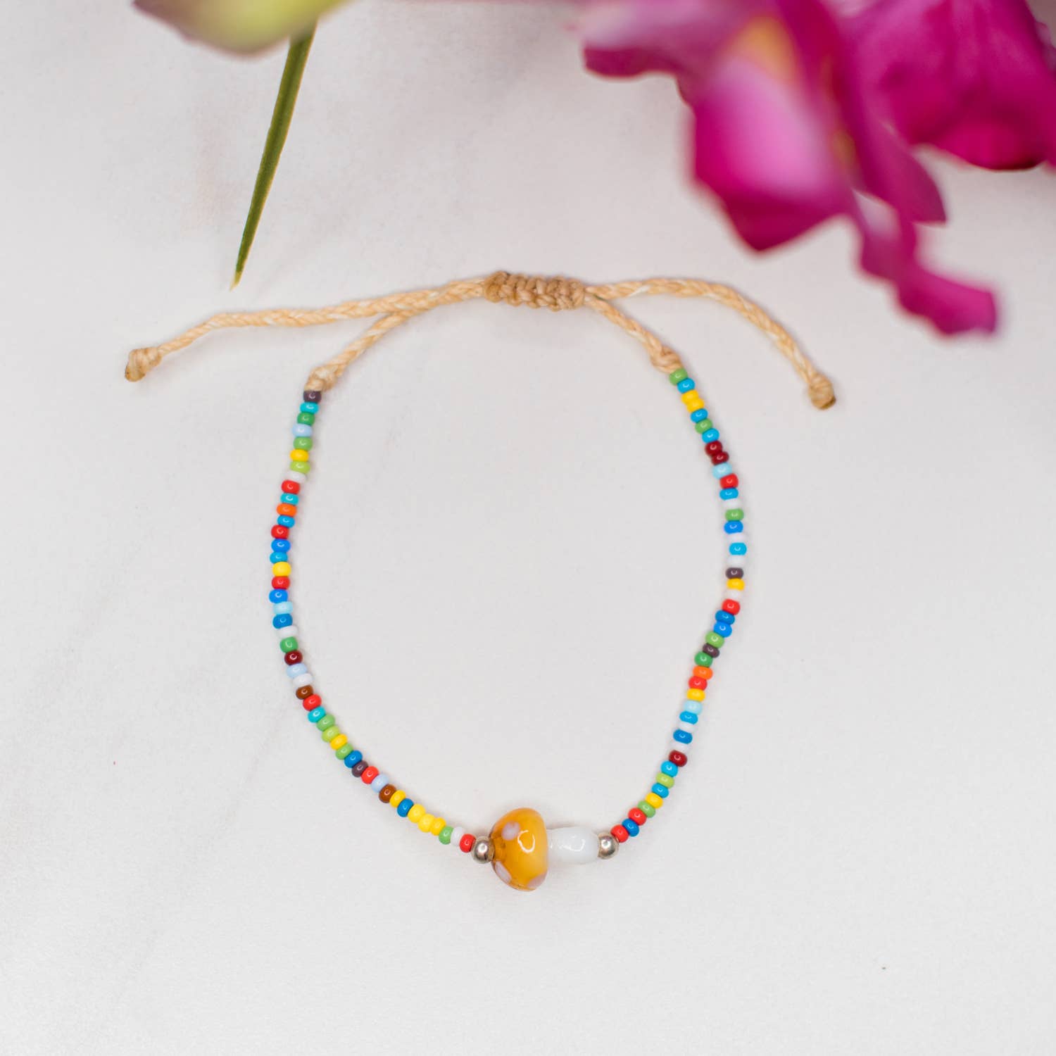 Mushroom Beaded String Bracelet- Assorted Colors and Styles