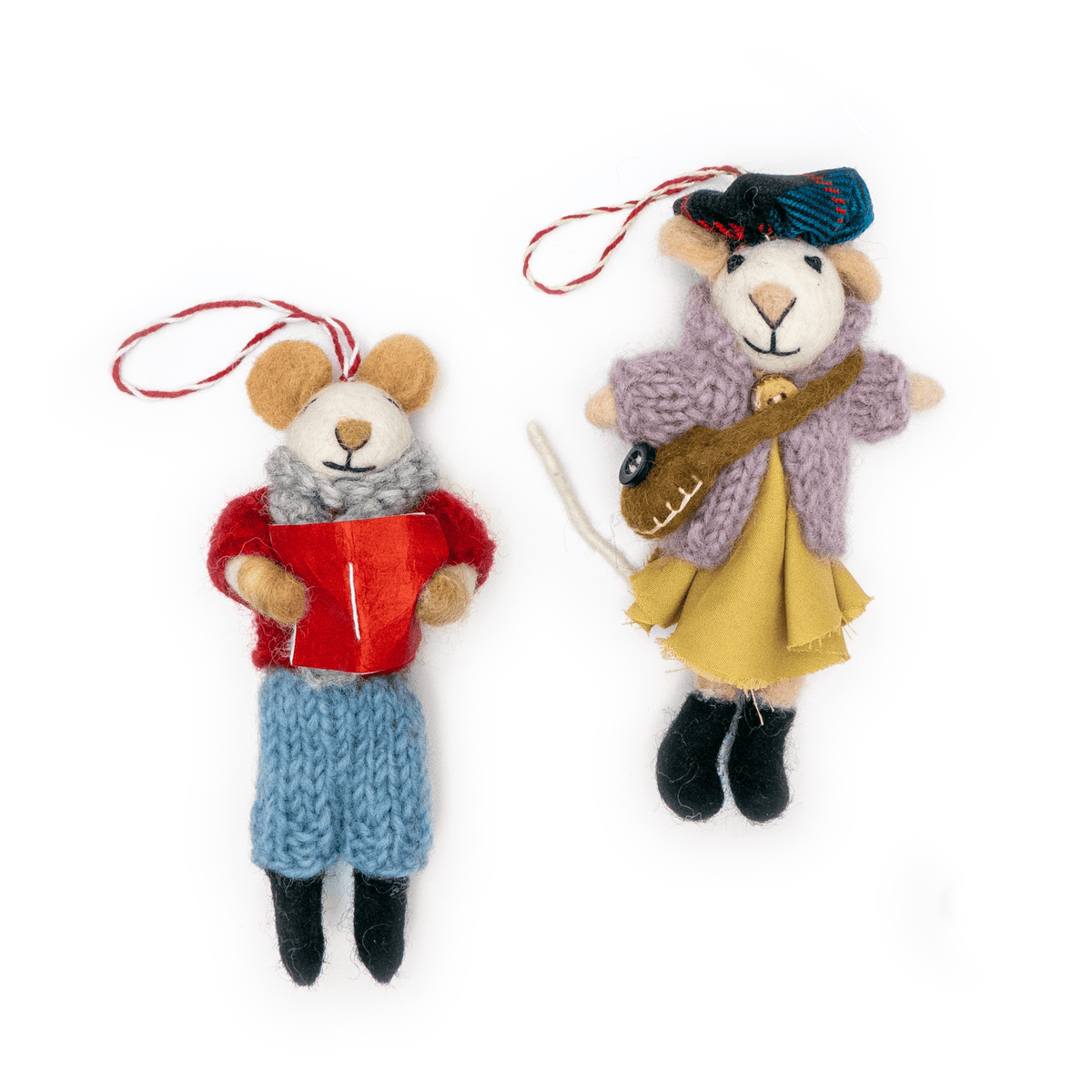 Felt Wool Mouse Ornaments- Assorted Styles- Sold Individually
