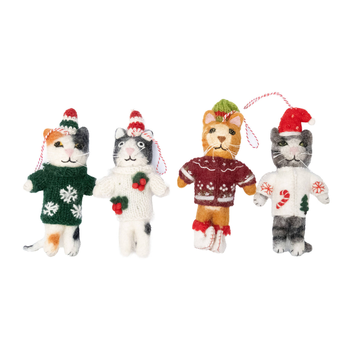 Cat in Sweater Ornament- Assorted Styles- Sold Individually
