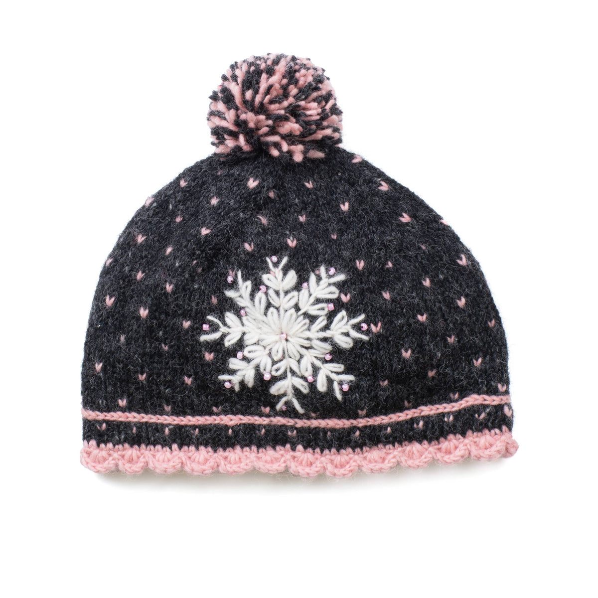 Anoushka Knit Wool Snowflake Hat- Assorted Colors