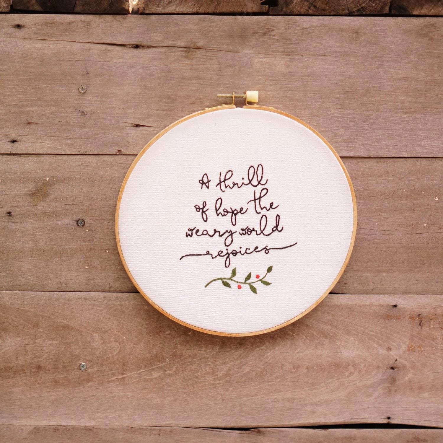 A Thrill of Hope Large Embroidered Hoop
