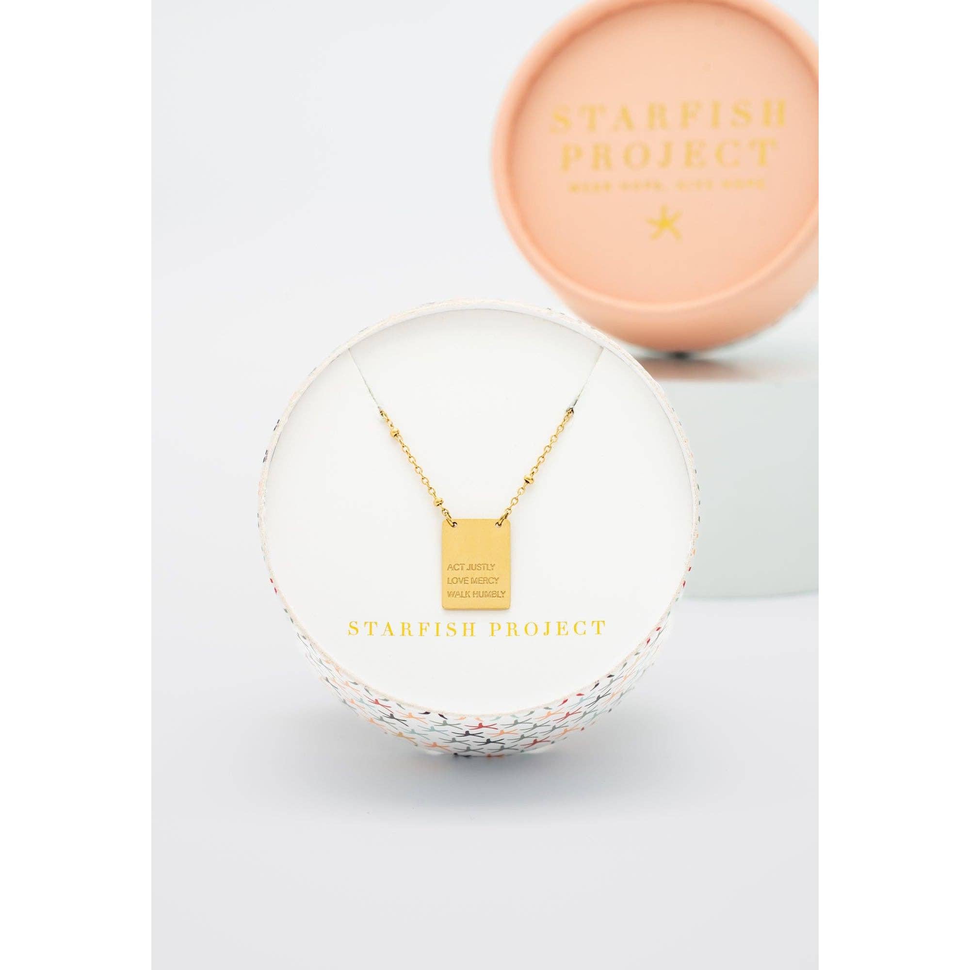 Act Justly Necklace in Gold