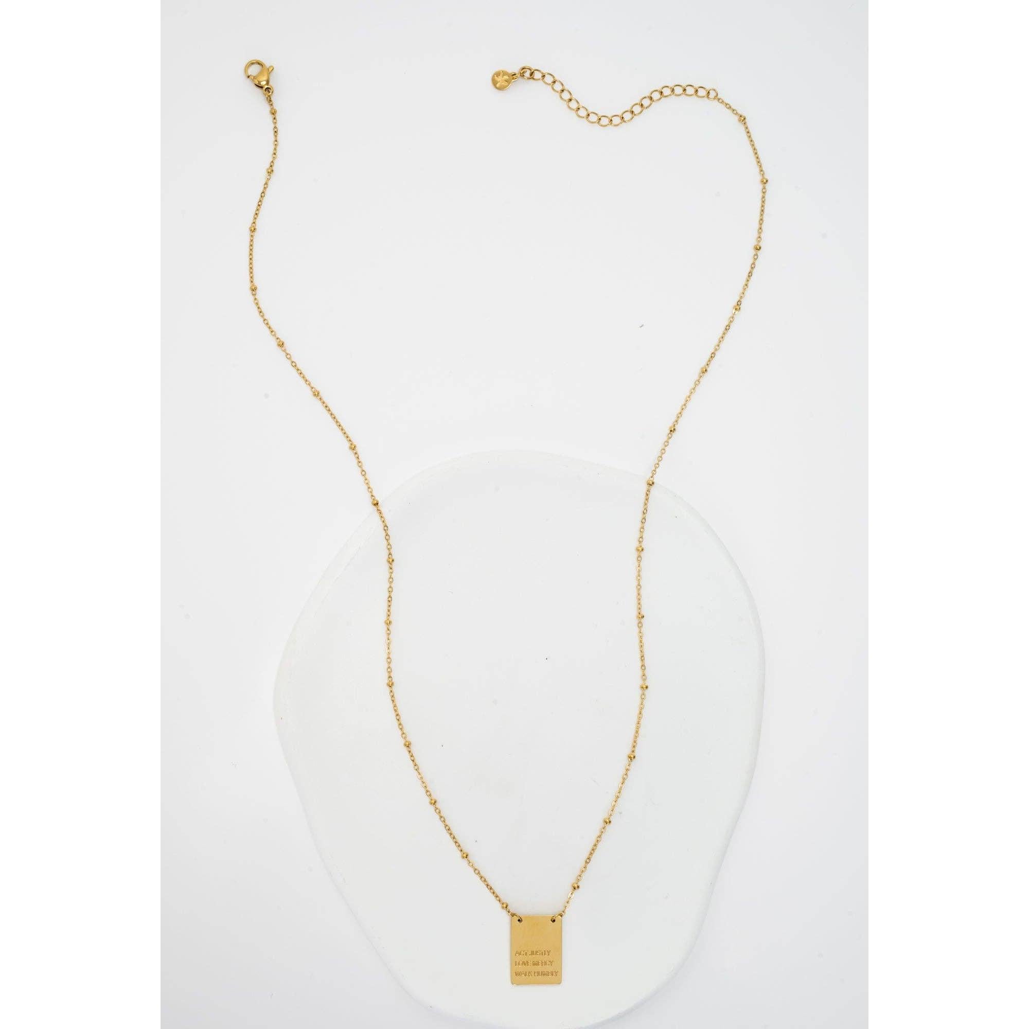 Act Justly Necklace in Gold