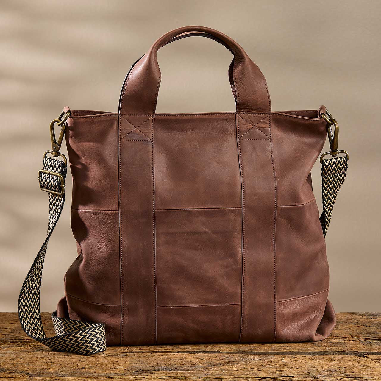 Adhya Leather Tote- Assorted Sizes- Sold Individually