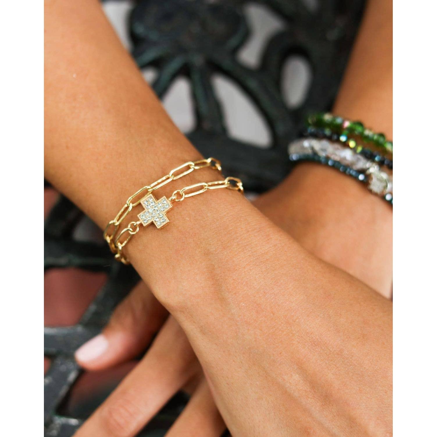 Alexa Cross Bracelet- Assorted Colors- Sold Individually