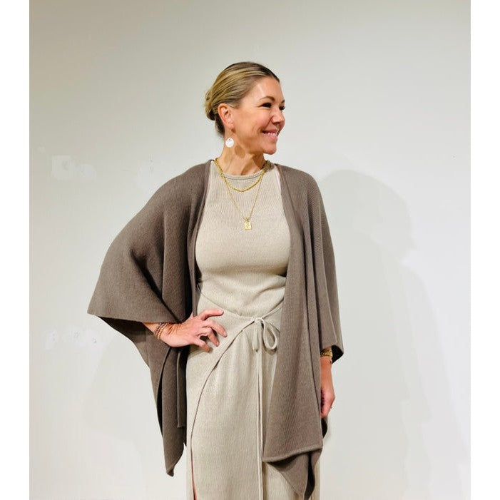 Alpaca Blend Knit Ruana Wrap- Assorted Colors