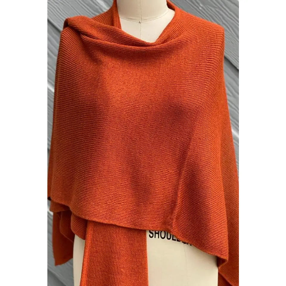 Alpaca Blend Knit Ruana Wrap- Assorted Colors
