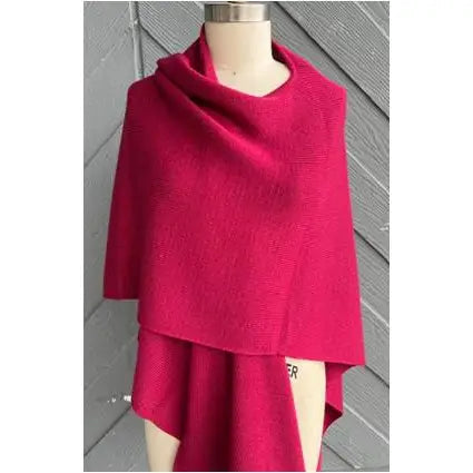 Alpaca Blend Knit Ruana Wrap- Assorted Colors