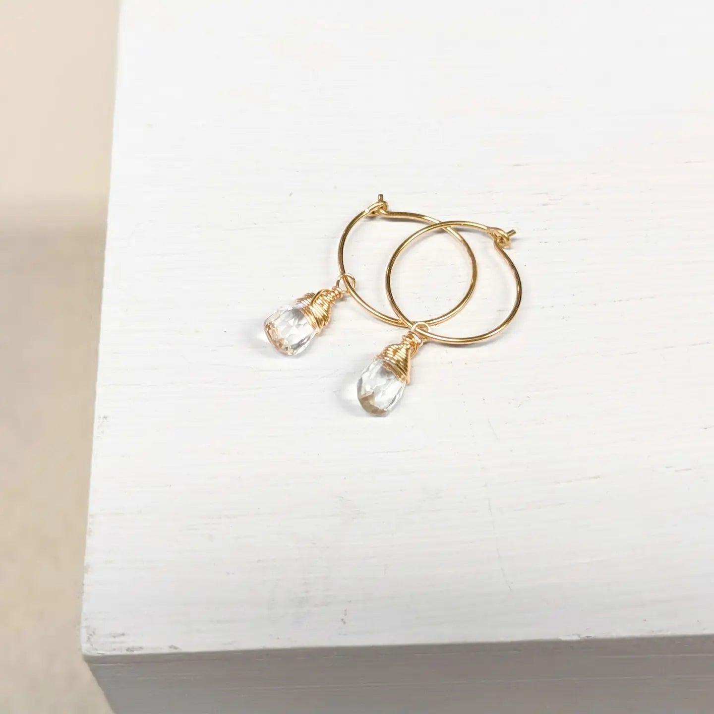 Aqua Quartz Mini-Hoop Earrings- Assorted