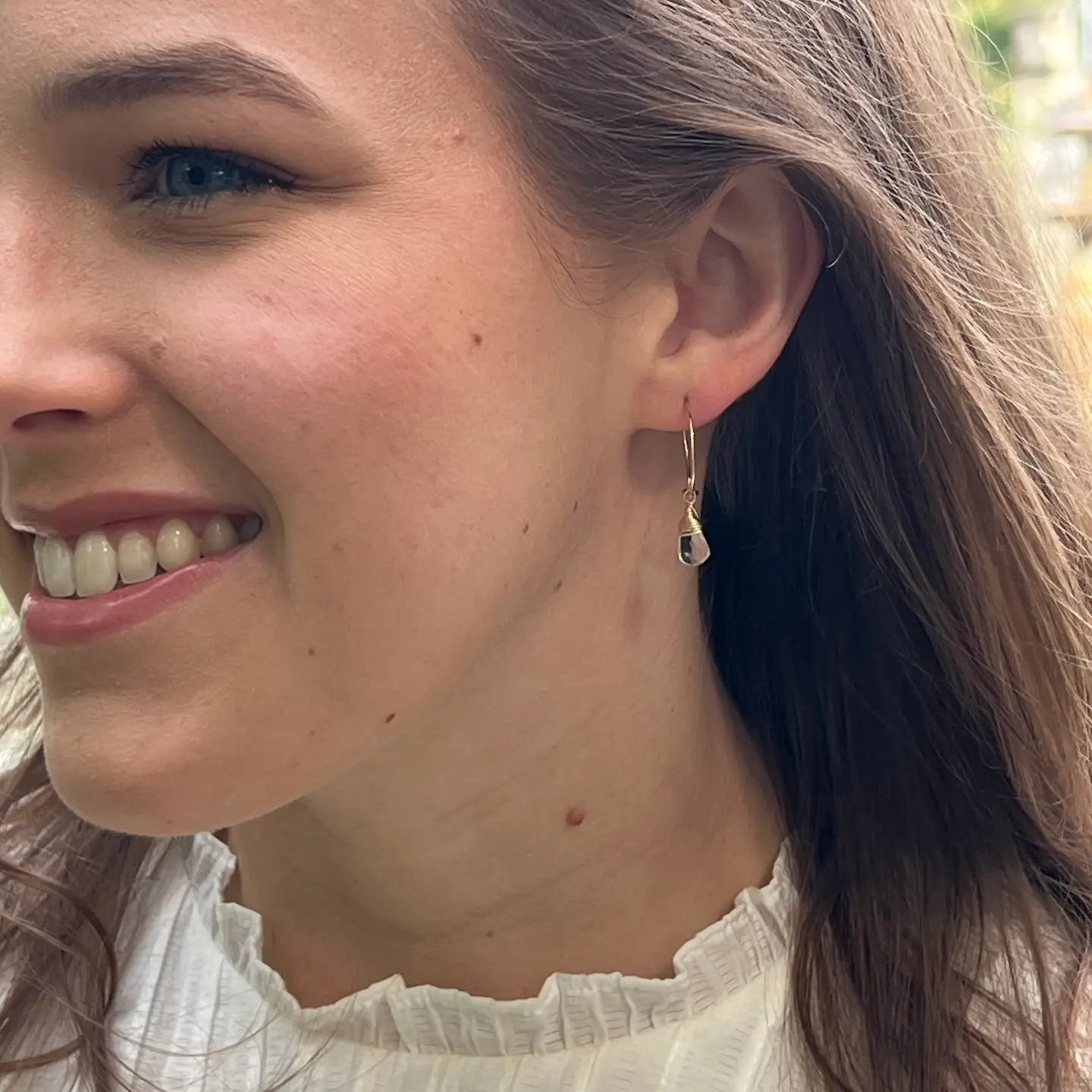 Aqua Quartz Mini-Hoop Earrings- Assorted