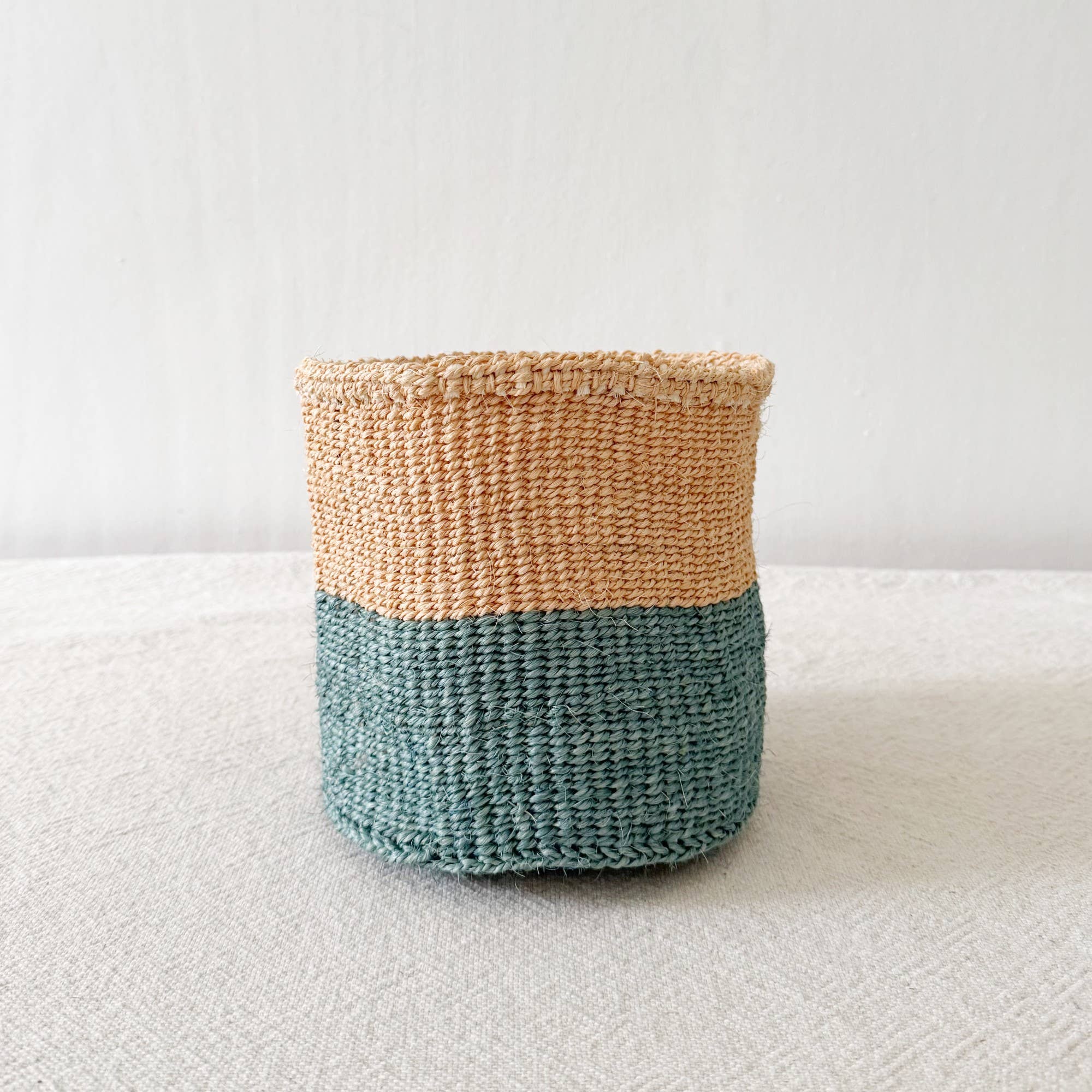 Aquamarine Sisal Basket (6”x 6”)