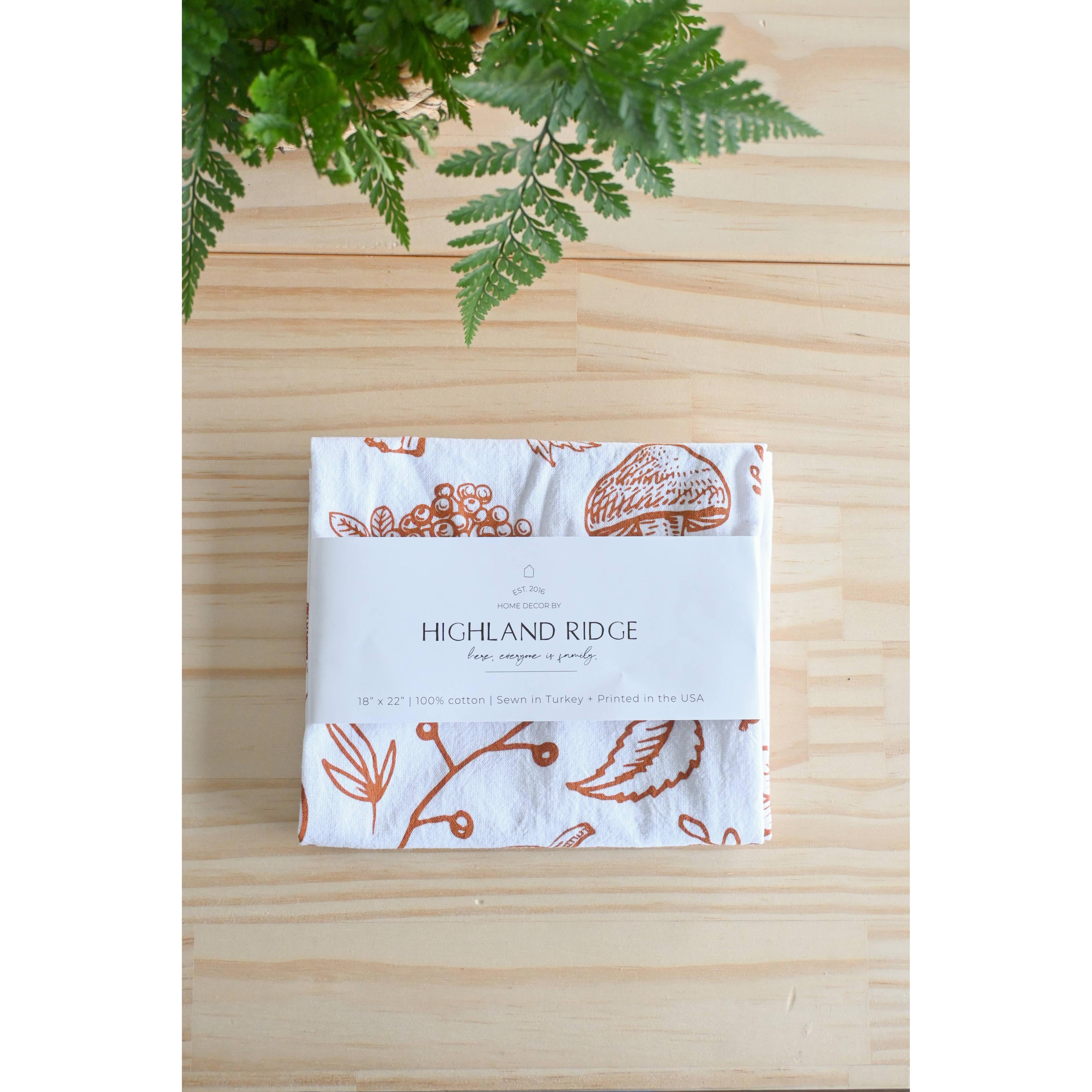 Autumn Woods Pumpkin Tea Towel